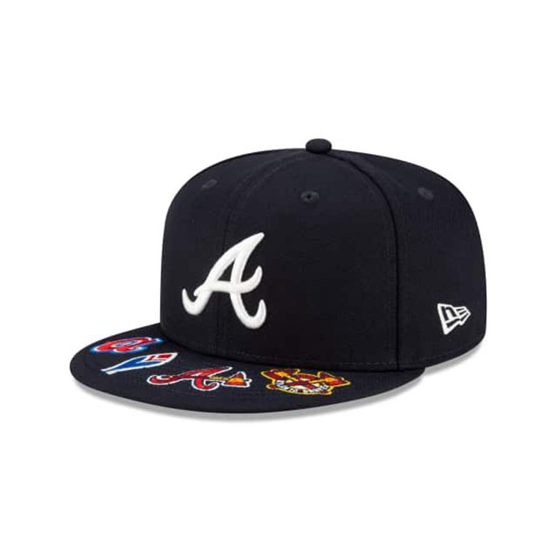 MLB Atlanta Braves Visor Hit 59Fifty Fitted (EQS6710) - Blue New Era Caps